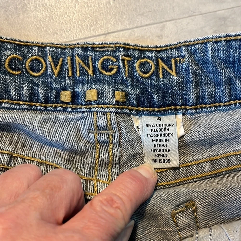 Covington  Capri jeans  medium blue   Wide cuff  ankle pants  Vintage  Size 4 - Picture 7 of 7